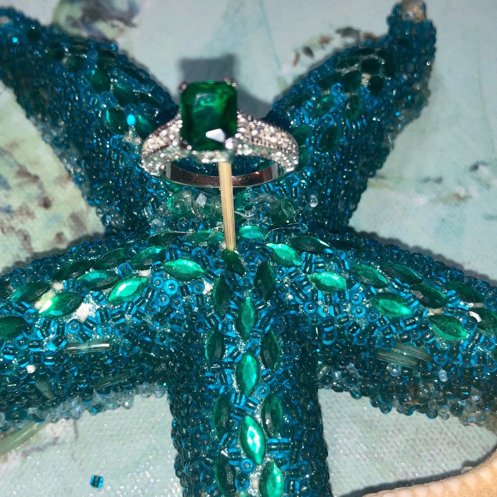 Lab created Emerald ring size 7